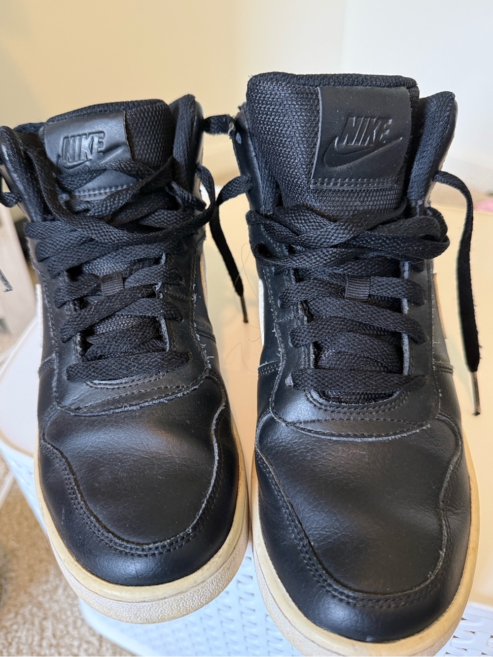 Nike Black High-Top Sneakers with Cream Outsole